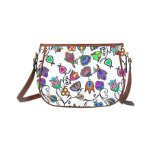 Load image into Gallery viewer, Indigenous Paisley - White Saddle Bag/Large (Model 1649) Saddle Bag/Large e-joyer 
