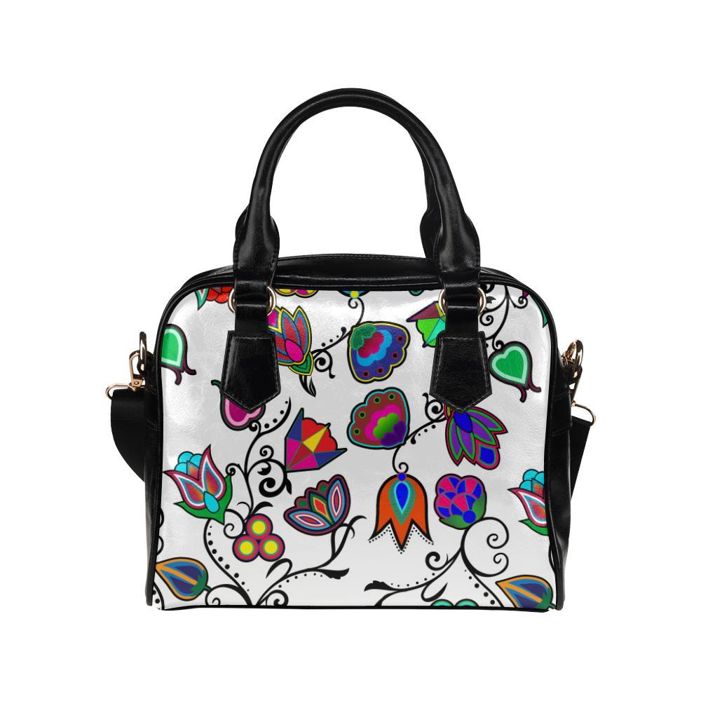 Indigenous Paisley White Shoulder Bag by 49 Dzine