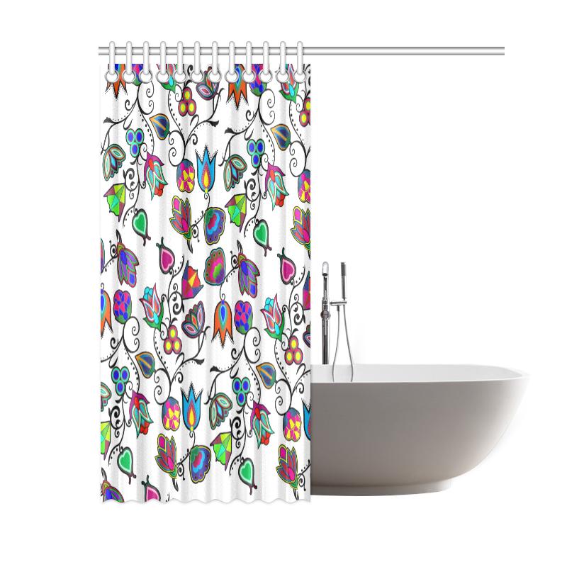 Indigenous Paisley - White Shower Curtain 60"x72" Shower Curtain 60"x72" e-joyer 