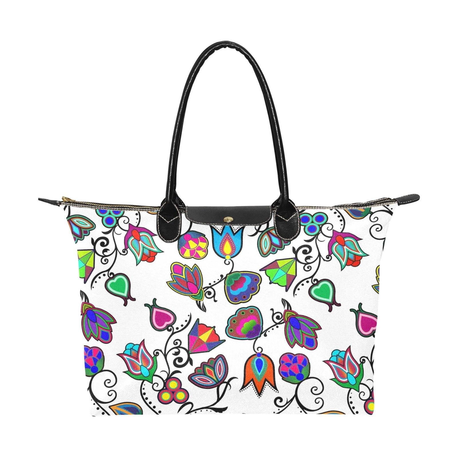 Indigenous Paisley White Single-Shoulder Lady Handbag (Model 1714) bag e-joyer 