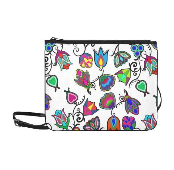 Indigenous Paisley - White Slim Clutch Bag (Model 1668) Slim Clutch Bags (1668) e-joyer 