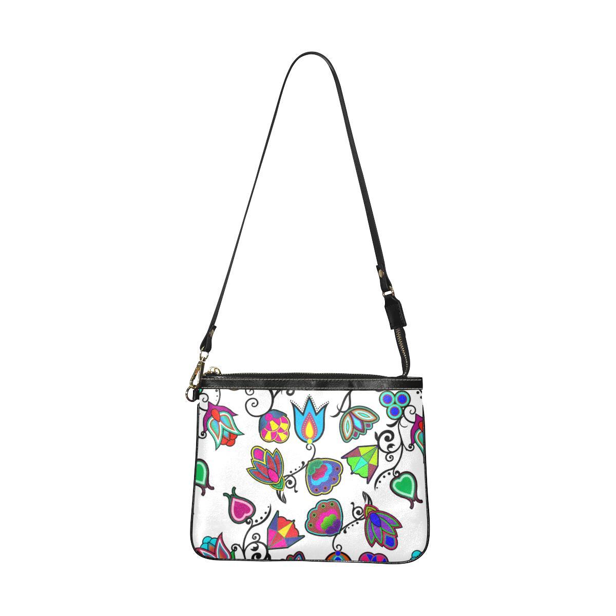 Indigenous Paisley White Small Shoulder Bag by 49 Dzine