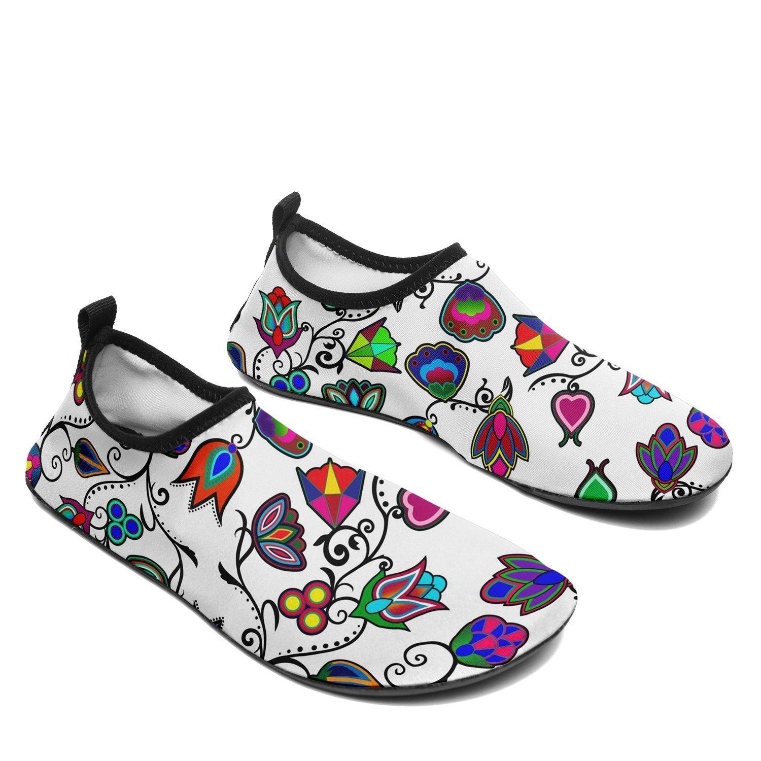 Indigenous Paisley White Sockamoccs Kid's Slip On Shoes 49 Dzine 