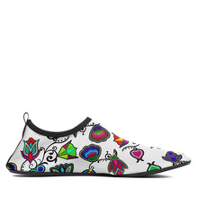 Load image into Gallery viewer, Indigenous Paisley White Sockamoccs Kid&#39;s Slip On Shoes 49 Dzine 
