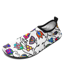 Load image into Gallery viewer, Indigenous Paisley White Sockamoccs Kid&#39;s Slip On Shoes 49 Dzine 
