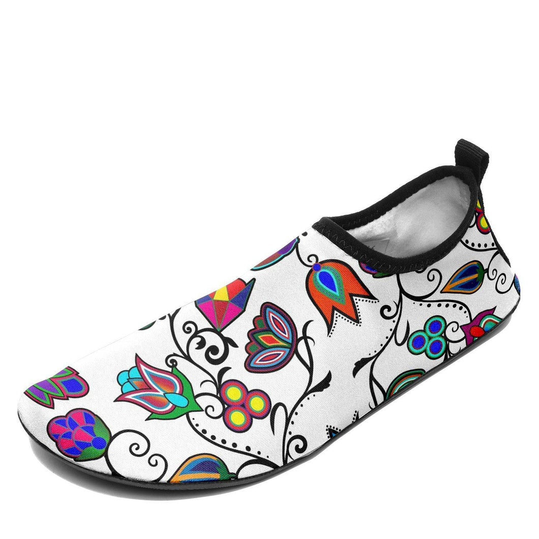 Indigenous Paisley White Sockamoccs Kid's Slip On Shoes 49 Dzine 