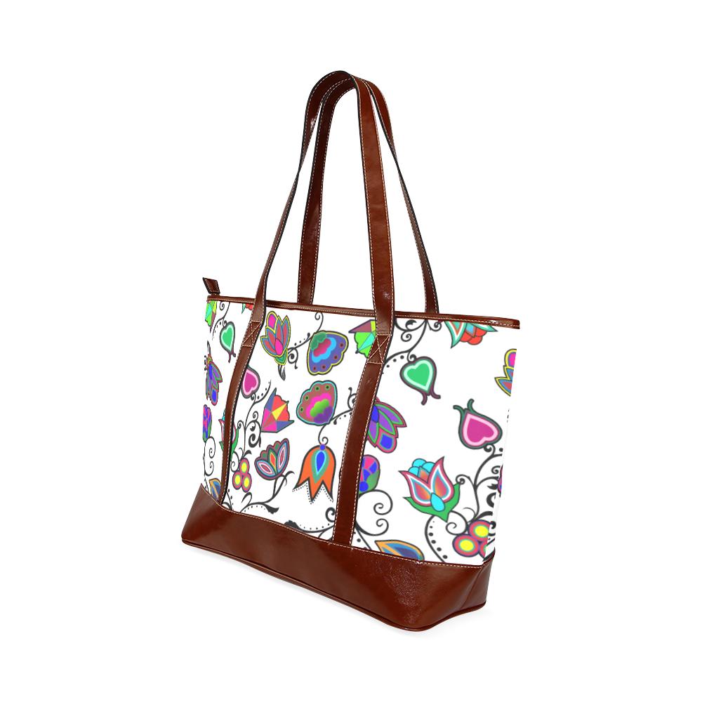 Indigenous Paisley - White Tote Handbag (Model 1642) Tote Handbags (1642) e-joyer 