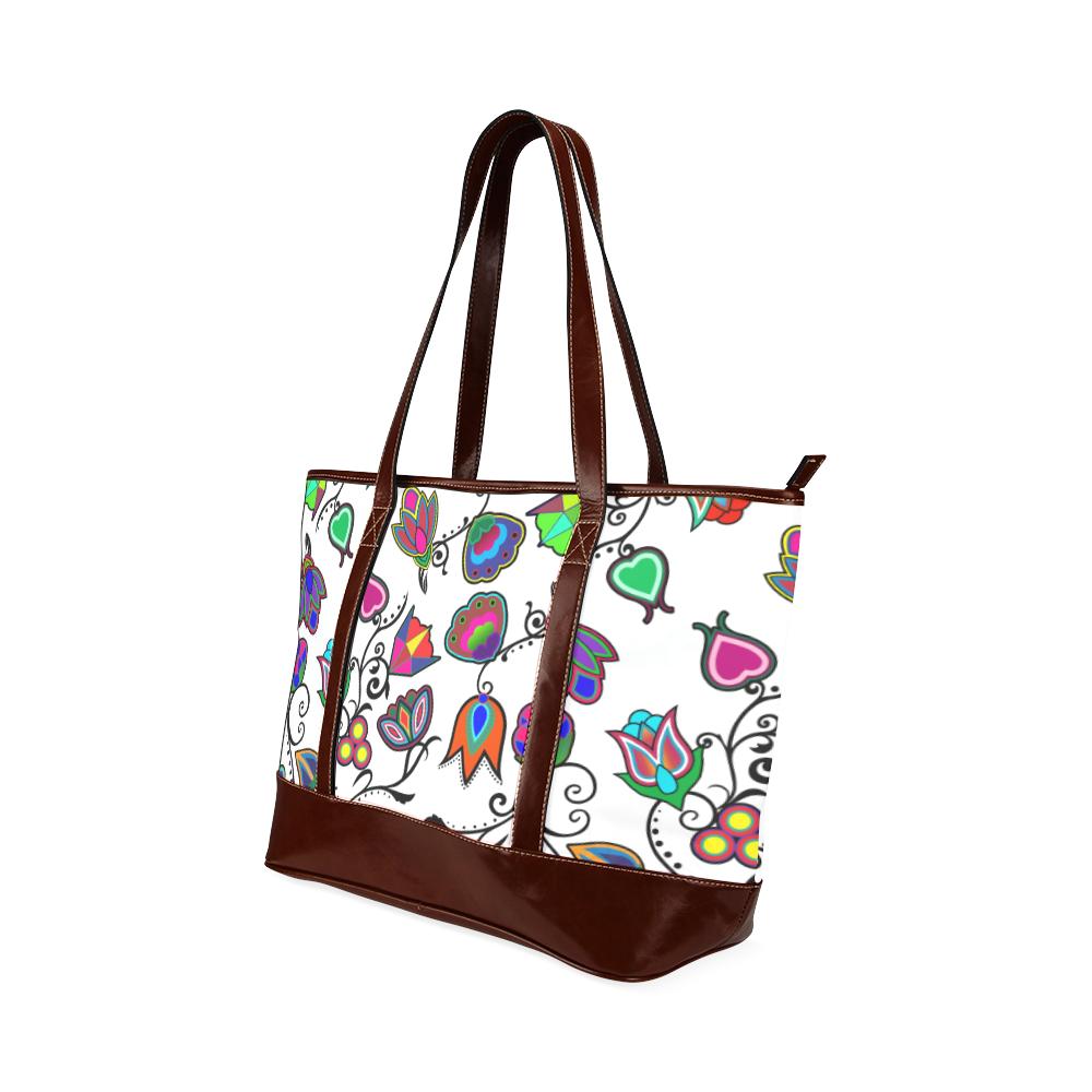 Indigenous Paisley - White Tote Handbag (Model 1642) Tote Handbags (1642) e-joyer 