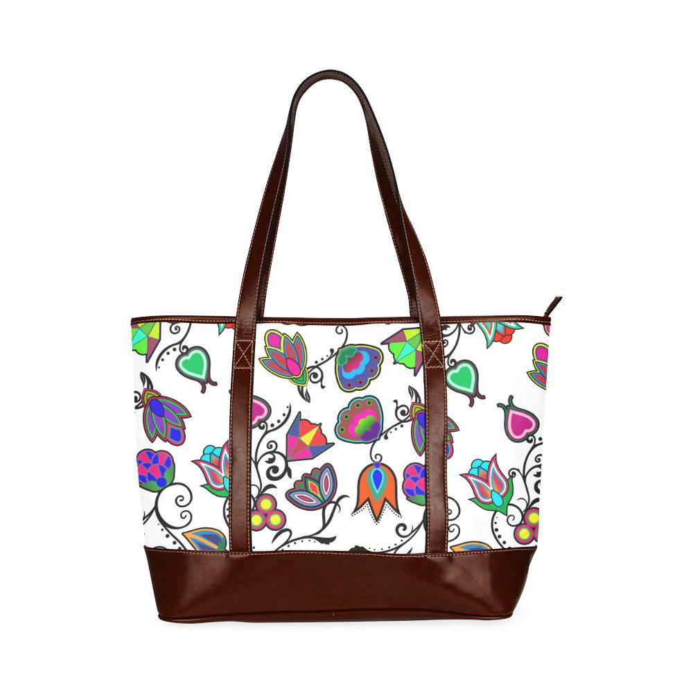 Indigenous Paisley - White Tote Handbag (Model 1642) Tote Handbags (1642) e-joyer 