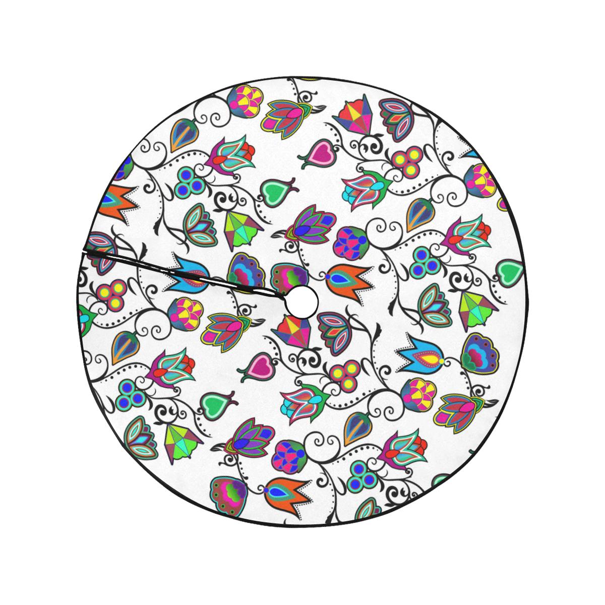 Indigenous Paisley White Tree Skirt by 49 Dzine
