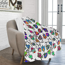 Load image into Gallery viewer, Indigenous Paisley - White Ultra-Soft Micro Fleece Blanket 50&quot;x60&quot; Ultra-Soft Blanket 50&#39;&#39;x60&#39;&#39; e-joyer 
