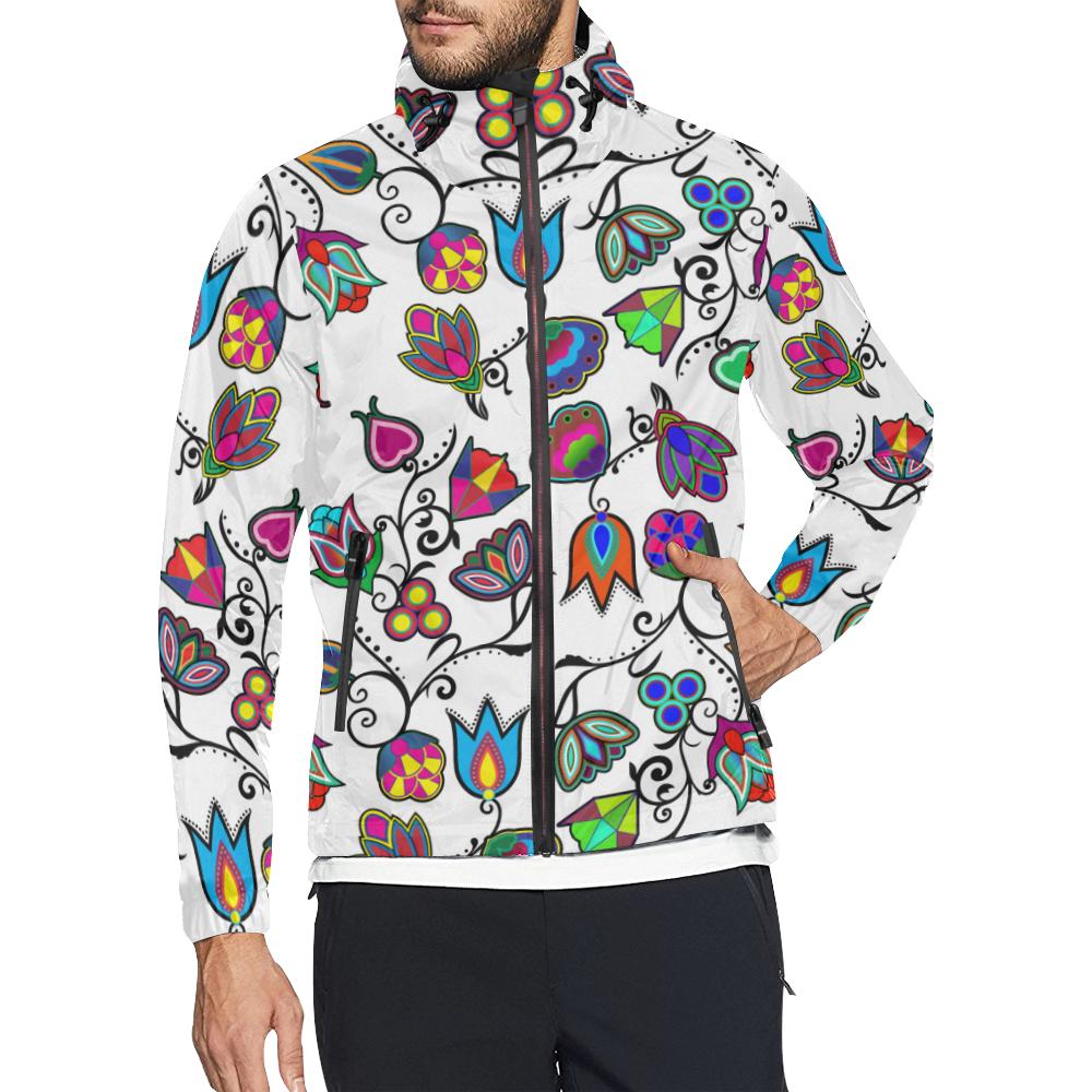 Indigenous Paisley - White Unisex All Over Print Windbreaker (Model H23) All Over Print Windbreaker for Men (H23) e-joyer 