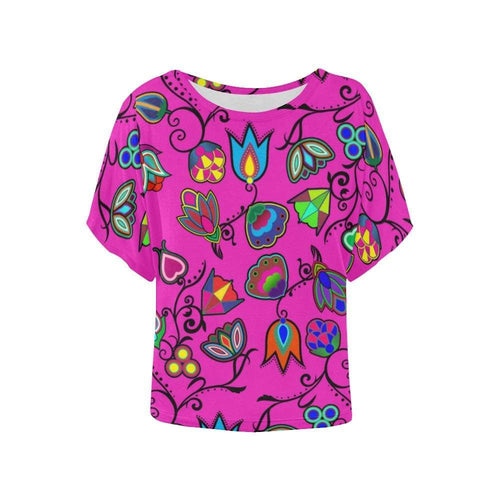 Indigenous Paisley Women's Batwing-Sleeved Blouse T shirt (Model T44) Women's Batwing-Sleeved Blouse T shirt (T44) e-joyer 