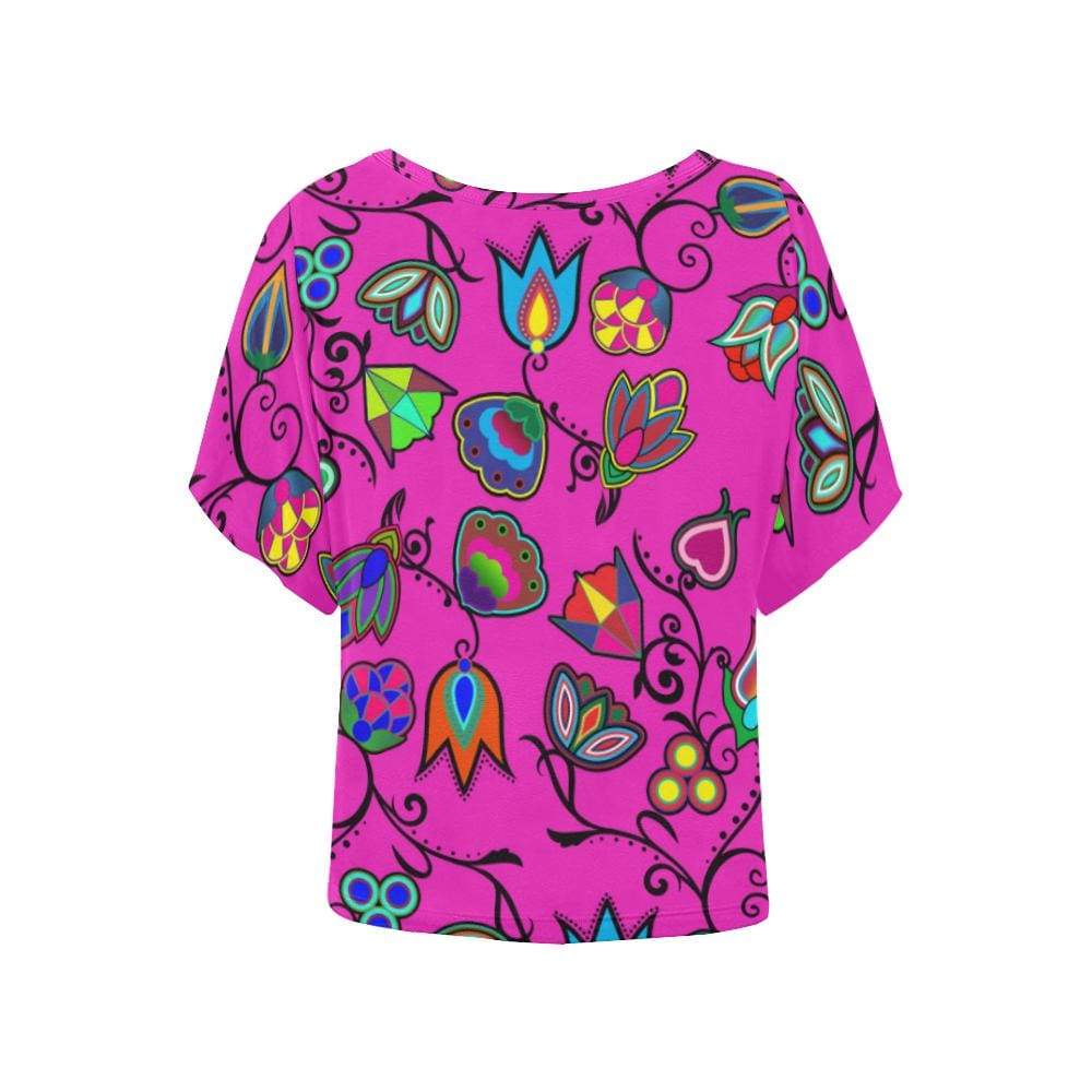 Indigenous Paisley Women's Batwing-Sleeved Blouse T shirt (Model T44) Women's Batwing-Sleeved Blouse T shirt (T44) e-joyer 