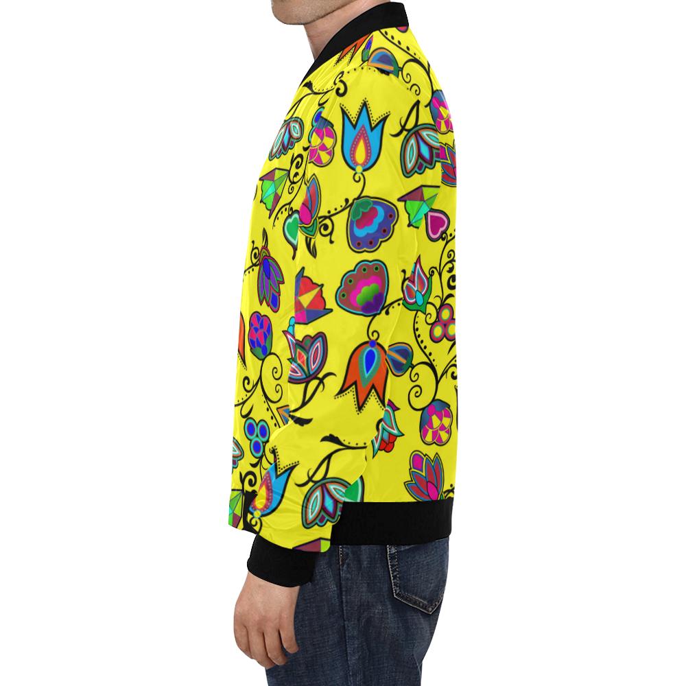 Indigenous Paisley - Yellow All Over Print Bomber Jacket for Men/Large Size (Model H19) All Over Print Bomber Jacket for Men/Large (H19) e-joyer 