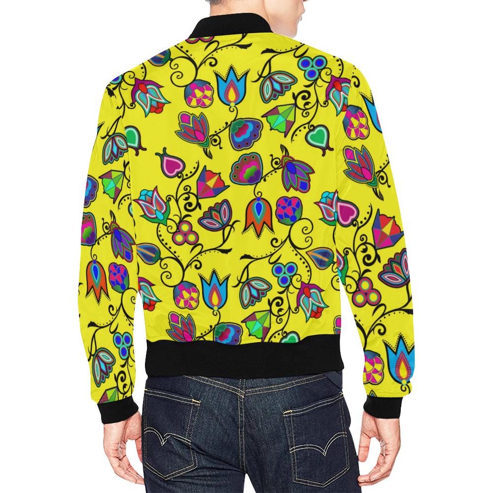 Indigenous Paisley - Yellow All Over Print Bomber Jacket for Men/Large Size (Model H19) All Over Print Bomber Jacket for Men/Large (H19) e-joyer 