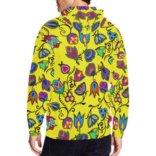 Load image into Gallery viewer, Indigenous Paisley - Yellow All Over Print Full Zip Hoodie for Men (Model H14) All Over Print Full Zip Hoodie for Men (H14) e-joyer 
