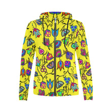 Load image into Gallery viewer, Indigenous Paisley - Yellow All Over Print Full Zip Hoodie for Women (Model H14) All Over Print Full Zip Hoodie for Women (H14) e-joyer 
