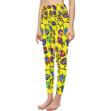 Load image into Gallery viewer, Indigenous Paisley Yellow All Over Print High-Waisted Leggings (Model L36) High-Waisted Leggings (L36) e-joyer 

