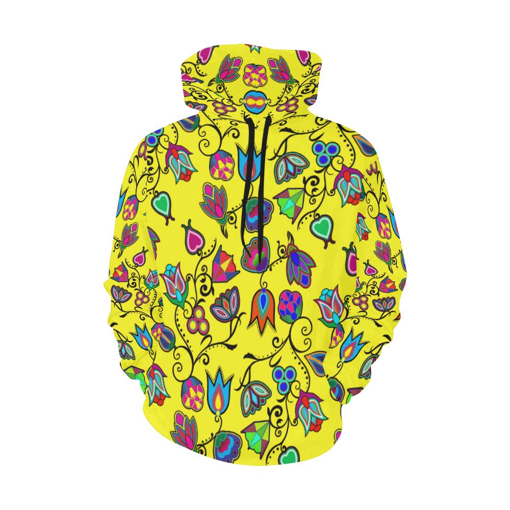 Indigenous Paisley - Yellow All Over Print Hoodie for Women (USA Size) (Model H13) All Over Print Hoodie for Women (H13) e-joyer 