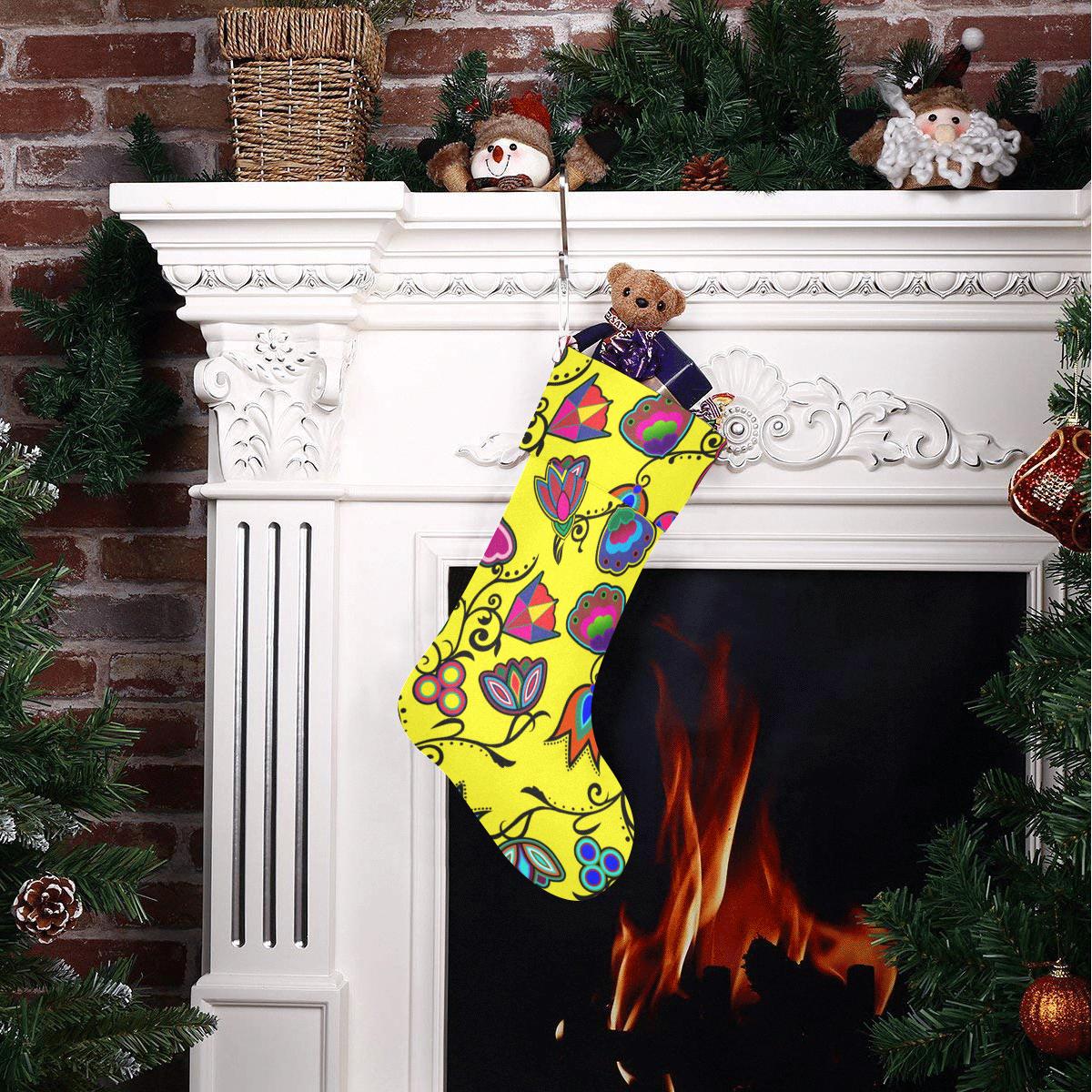 Indigenous Paisley - Yellow Christmas Stocking Christmas Stocking e-joyer 