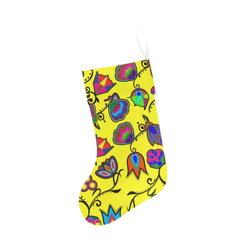 Indigenous Paisley - Yellow Christmas Stocking Christmas Stocking e-joyer 