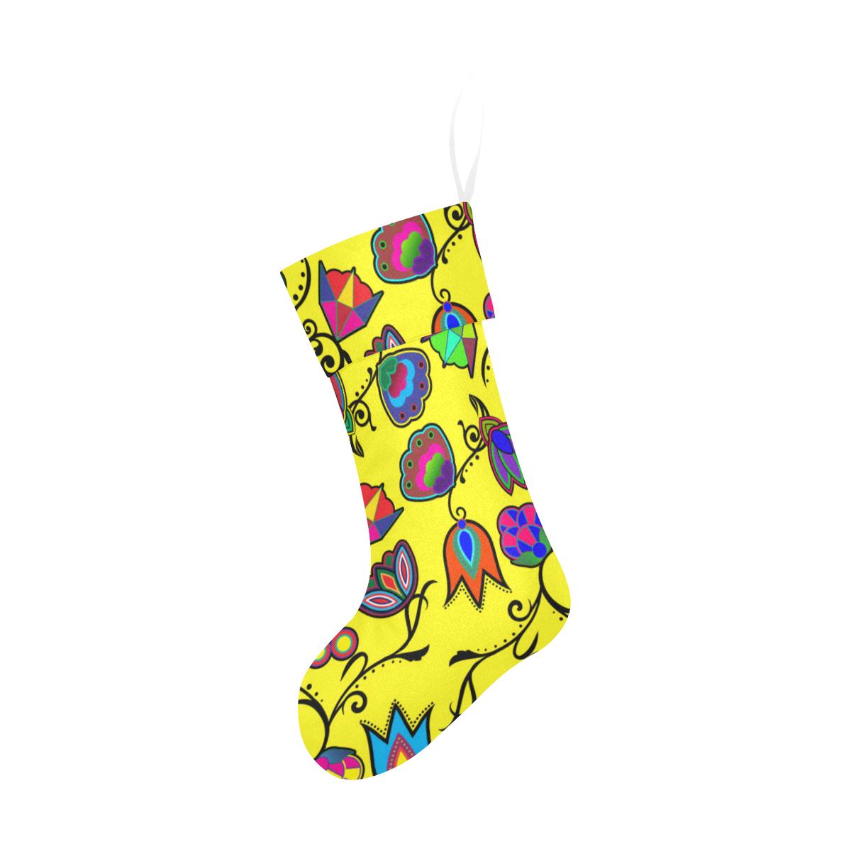 Indigenous Paisley - Yellow Christmas Stocking Christmas Stocking e-joyer 