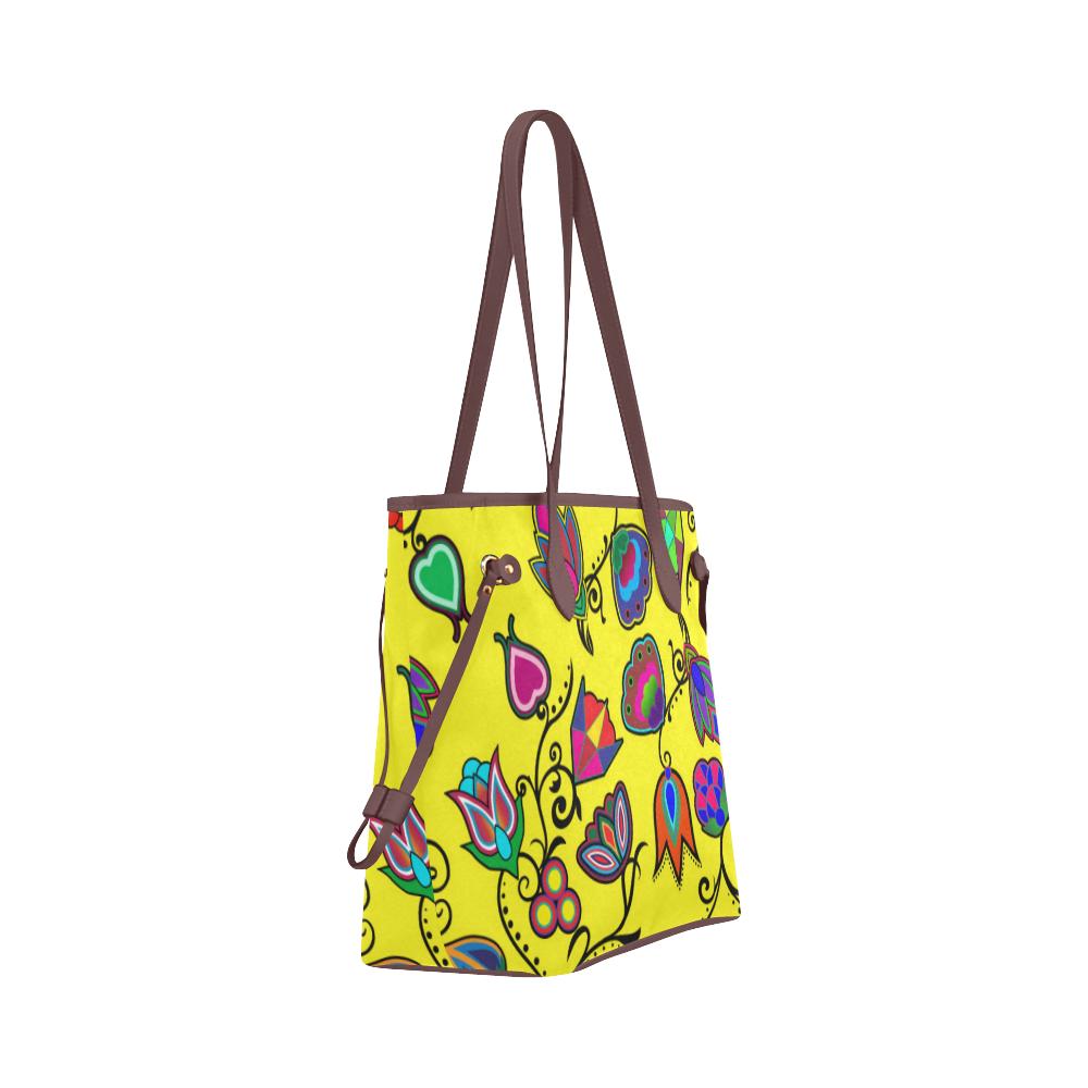 Indigenous Paisley - Yellow Clover Canvas Tote Bag (Model 1661) Clover Canvas Tote Bag (1661) e-joyer 