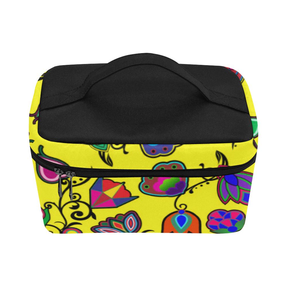 Indigenous Paisley Yellow Cosmetic Bag/Large (Model 1658) Cosmetic Bag e-joyer 