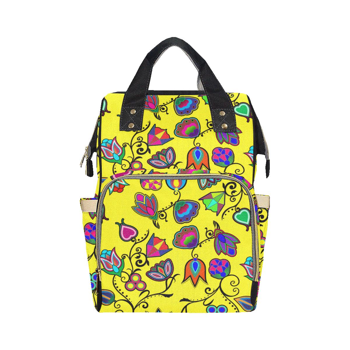 Indigenous Paisley Yellow Diaper Bag by 49 Dzine