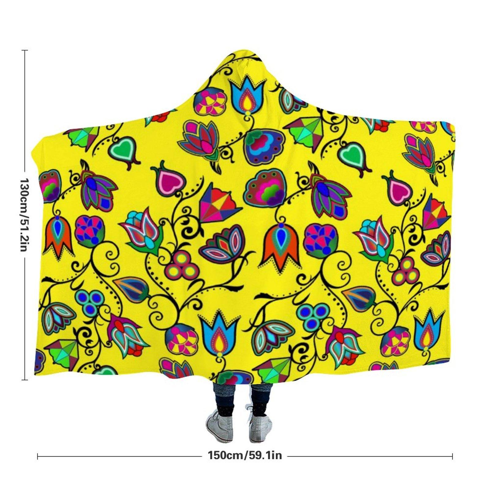 Indigenous Paisley Yellow Hooded Blanket 49 Dzine 