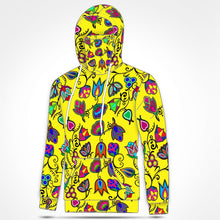 Load image into Gallery viewer, Indigenous Paisley Yellow Hoodie with Face Cover 49 Dzine 
