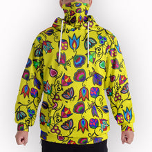 Load image into Gallery viewer, Indigenous Paisley Yellow Hoodie with Face Cover 49 Dzine 
