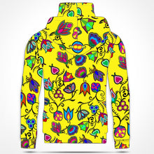 Load image into Gallery viewer, Indigenous Paisley Yellow Hoodie with Face Cover 49 Dzine 
