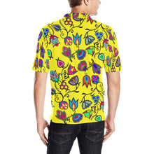 Load image into Gallery viewer, Indigenous Paisley Yellow Men&#39;s All Over Print Polo Shirt (Model T55) Men&#39;s Polo Shirt (Model T55) e-joyer 
