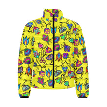 Load image into Gallery viewer, Indigenous Paisley - Yellow Men&#39;s Stand Collar Padded Jacket (Model H41) Men&#39;s Stand Collar Padded Jacket (H41) e-joyer 
