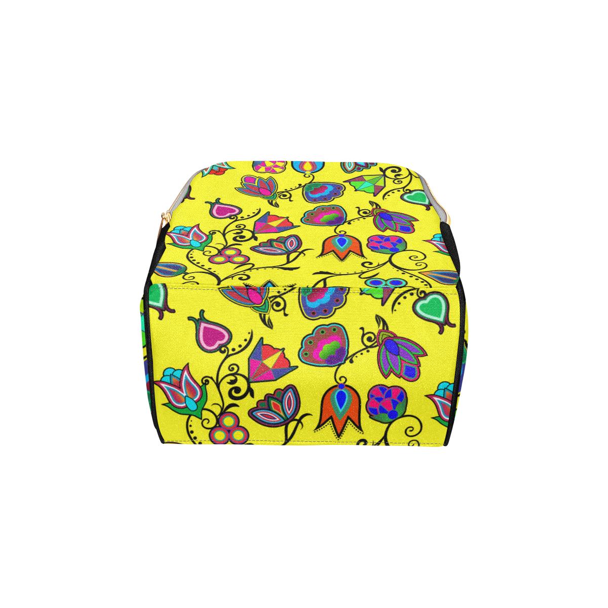 Indigenous Paisley - Yellow Multi-Function Diaper Backpack (Model 1688) Diaper Backpack (1688) e-joyer 