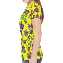 Load image into Gallery viewer, Indigenous Paisley - Yellow New All Over Print T-shirt for Women (Model T45) New All Over Print T-shirt for Women (T45) e-joyer 
