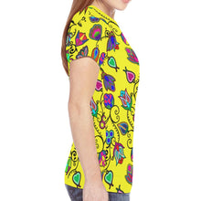 Load image into Gallery viewer, Indigenous Paisley - Yellow New All Over Print T-shirt for Women (Model T45) New All Over Print T-shirt for Women (T45) e-joyer 
