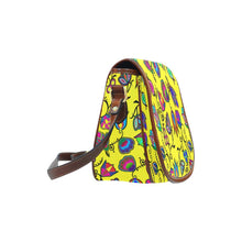 Load image into Gallery viewer, Indigenous Paisley - Yellow Saddle Bag/Large (Model 1649) Saddle Bag/Large e-joyer 
