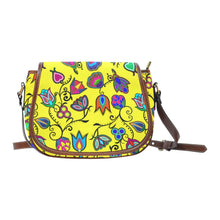 Load image into Gallery viewer, Indigenous Paisley - Yellow Saddle Bag/Large (Model 1649) Saddle Bag/Large e-joyer 
