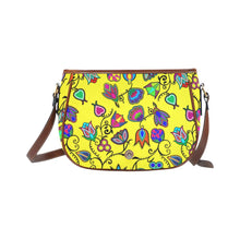 Load image into Gallery viewer, Indigenous Paisley - Yellow Saddle Bag/Large (Model 1649) Saddle Bag/Large e-joyer 
