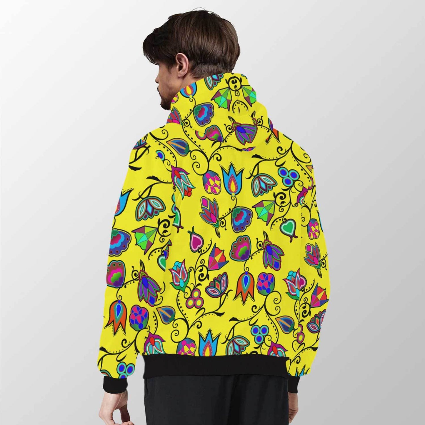 Indigenous Paisley Yellow Sherpa Hoodie 49 Dzine 