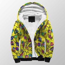 Load image into Gallery viewer, Indigenous Paisley Yellow Sherpa Hoodie 49 Dzine 
