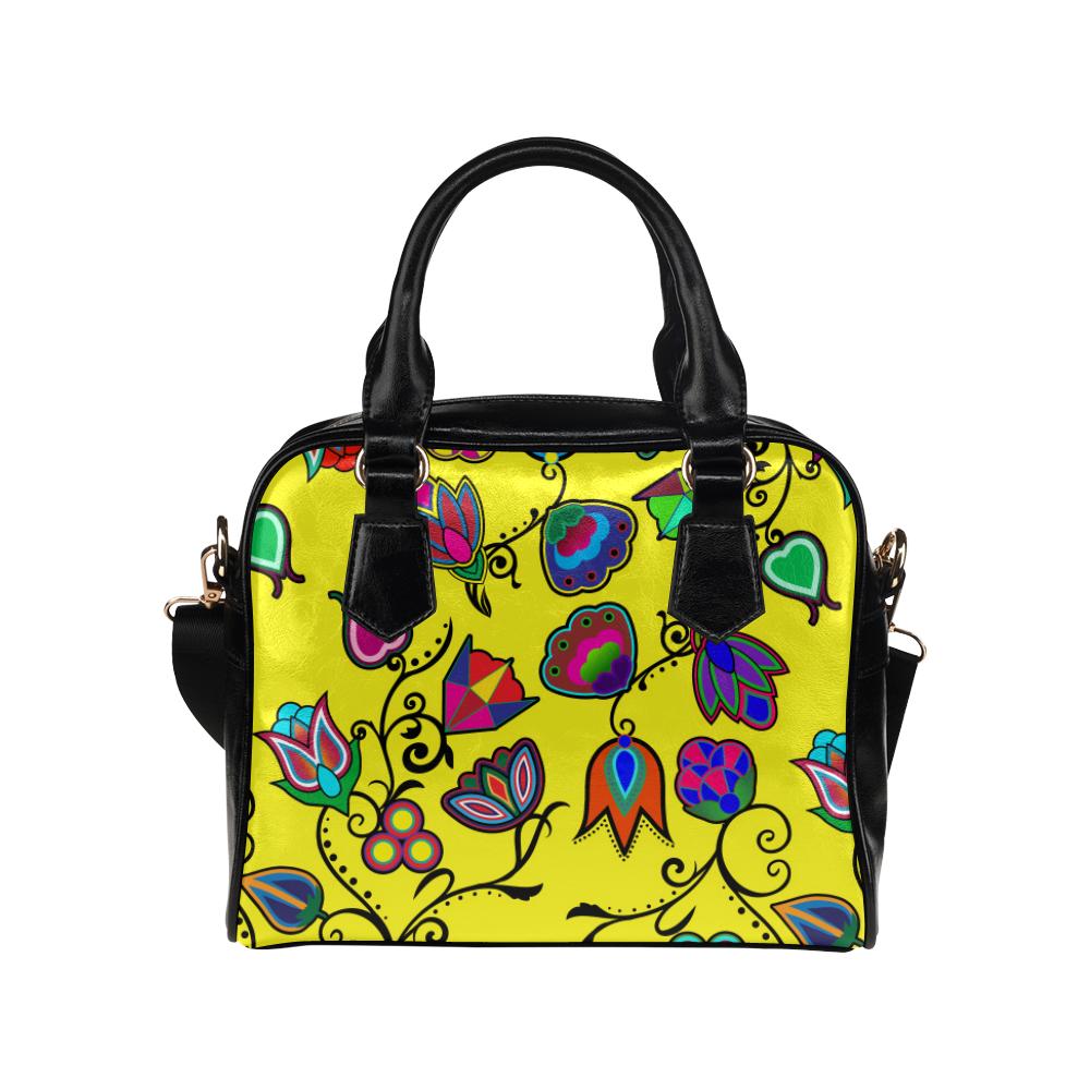 Indigenous Paisley Yellow Shoulder Bag by 49 Dzine