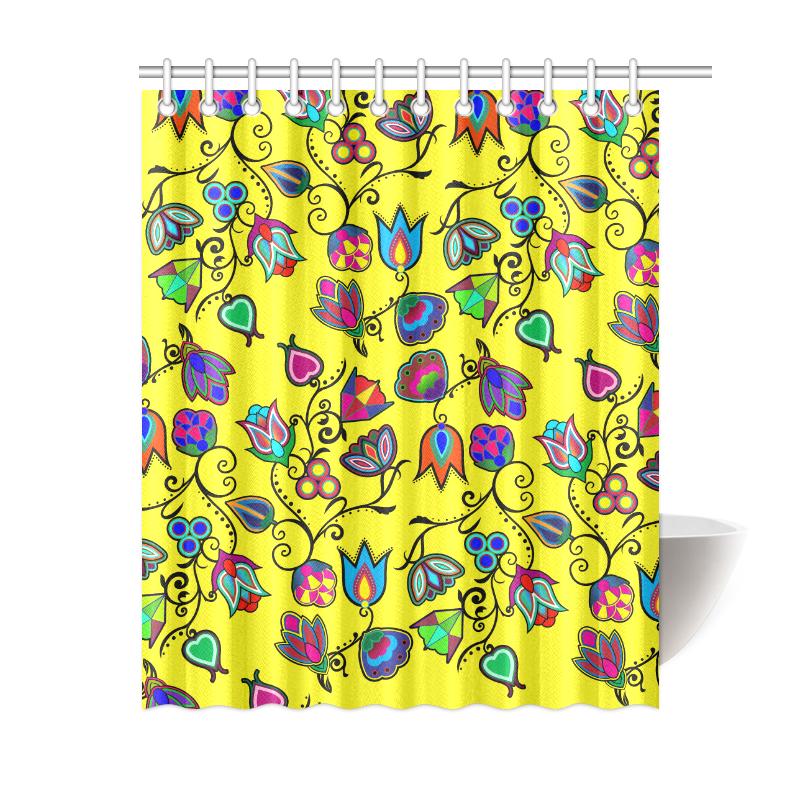 Indigenous Paisley - Yellow Shower Curtain 60"x72" Shower Curtain 60"x72" e-joyer 