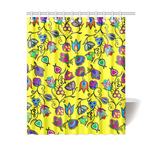 Indigenous Paisley - Yellow Shower Curtain 60