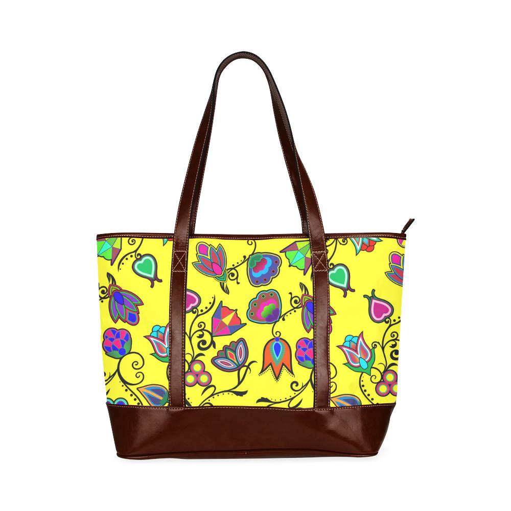 Indigenous Paisley - Yellow Tote Handbag (Model 1642) Tote Handbags (1642) e-joyer 