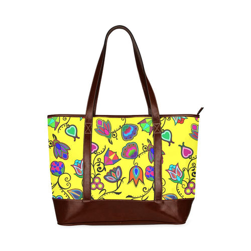 Indigenous Paisley - Yellow Tote Handbag (Model 1642) Tote Handbags (1642) e-joyer 