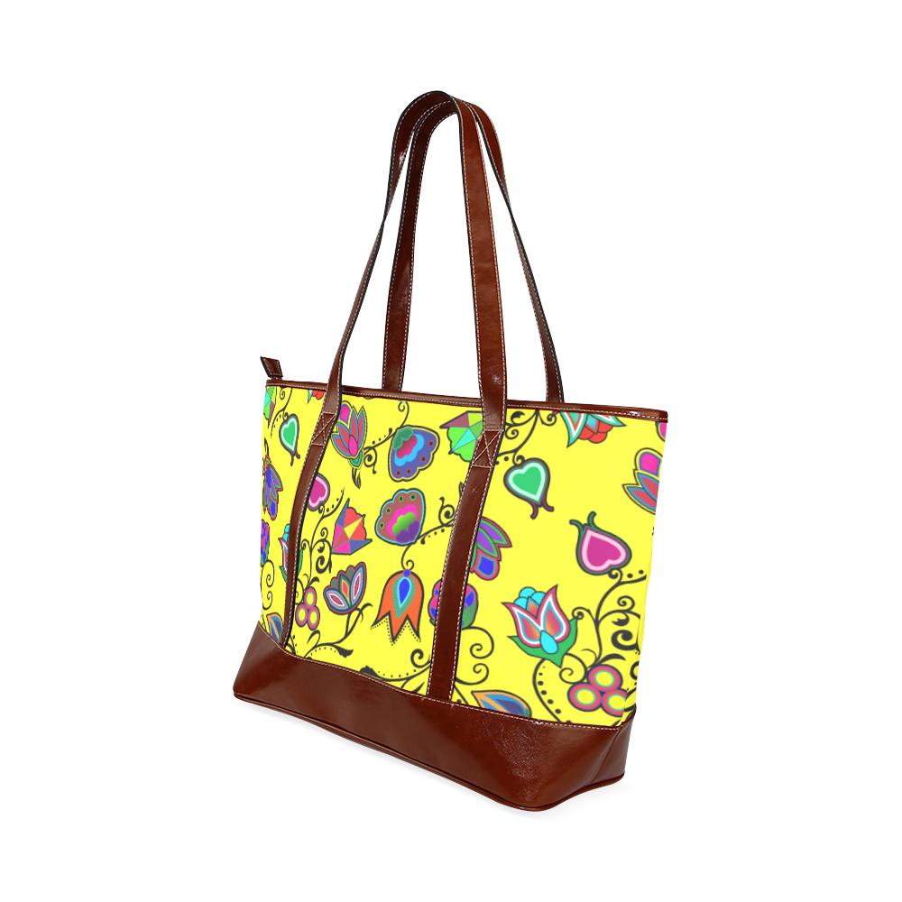 Indigenous Paisley - Yellow Tote Handbag (Model 1642) Tote Handbags (1642) e-joyer 